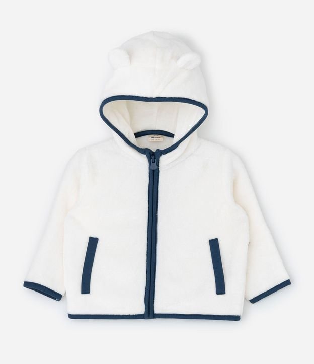 Conjunto Infantil Saco con Capucha y Pantalón Bordado de Oso – Talle 0 a 18 Meses 2