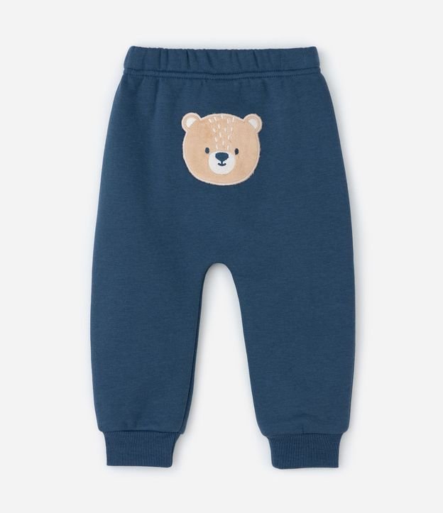 Conjunto Infantil Saco con Capucha y Pantalón Bordado de Oso – Talle 0 a 18 Meses 5