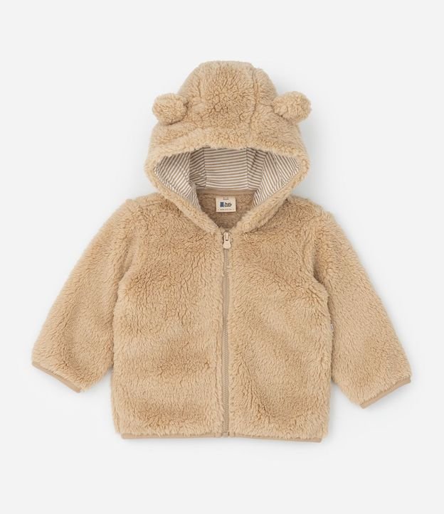 Campera Bebé Sherpa con Capucha y Orejitas – Talle 0 a 18 Meses