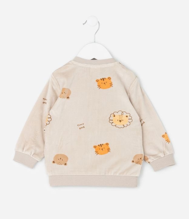Conjunto Bebé Saco y Pantalón con Caritas de Animales  – Talle 0 a 24 Meses 3