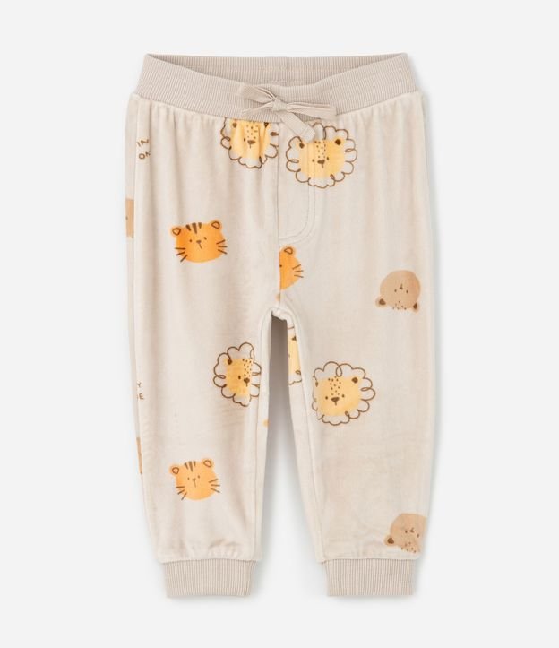 Conjunto Bebé Saco y Pantalón con Caritas de Animales  – Talle 0 a 24 Meses 4