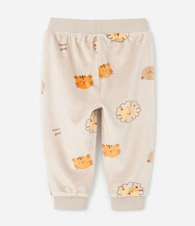 Conjunto Bebé Saco y Pantalón con Caritas de Animales  – Talle 0 a 24 Meses 5