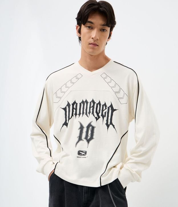 Remera Manga larga Boxy con Recortes y Estampado 3