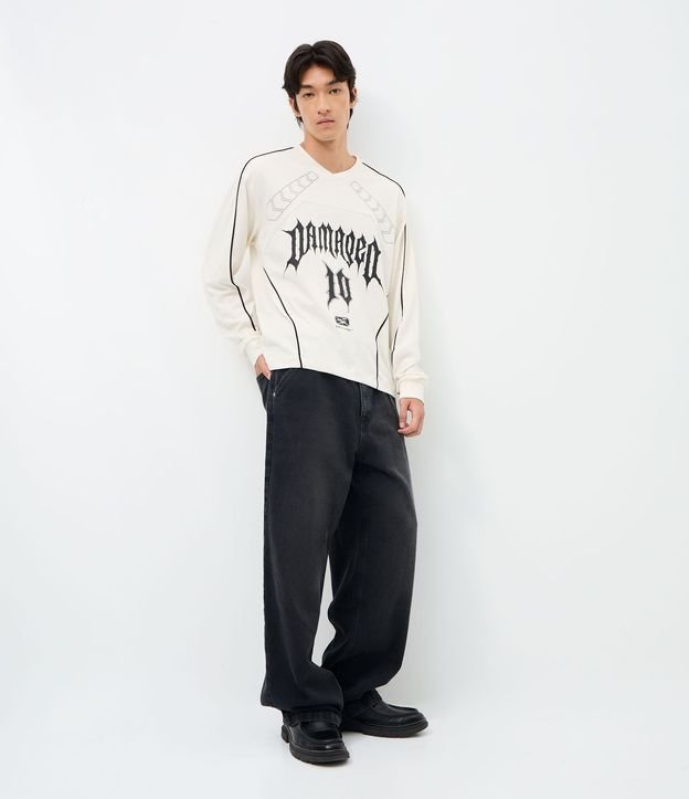 Remera Manga larga Boxy con Recortes y Estampado 4