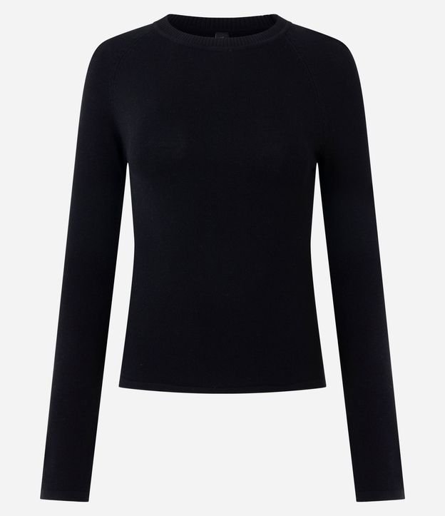 Blusa Básica en Punto con Manga Larga