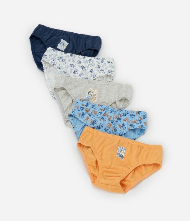 Kit 05 Calzoncillos Infantiles Slip con Estampa de Bluey – Talle 2 al 10