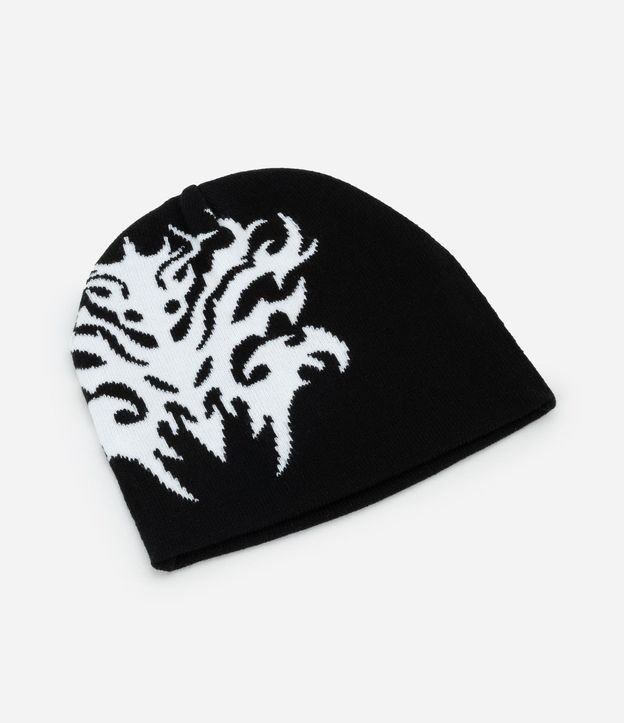 Gorro en Punto Doble Faz con Estampa Tribal Abstracta 3
