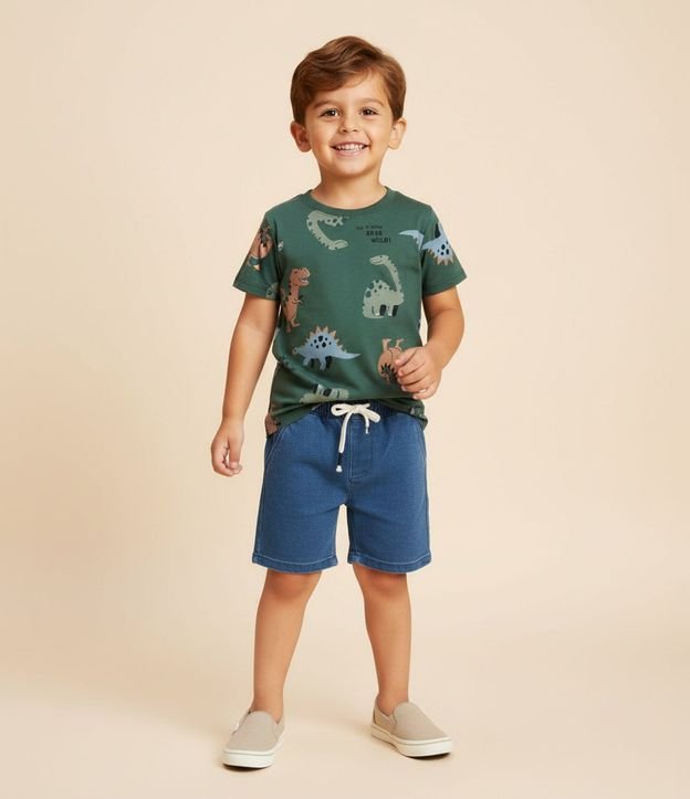 Remera Infantil con Estampa de Dinos - Talle 1 a 6 años