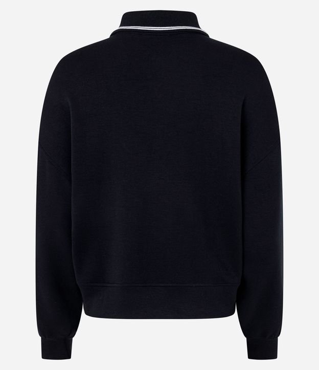 Buzo Cerrado en Algodón con Cuello Polo y Detalle Constrastante 8