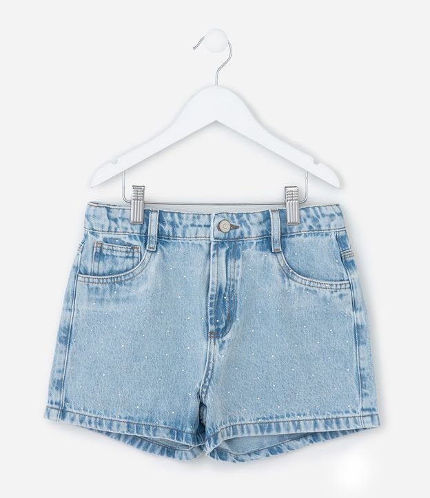 Short Infantil en Jeans Marmorizado con Brillitos - Talle 5 a 14 años