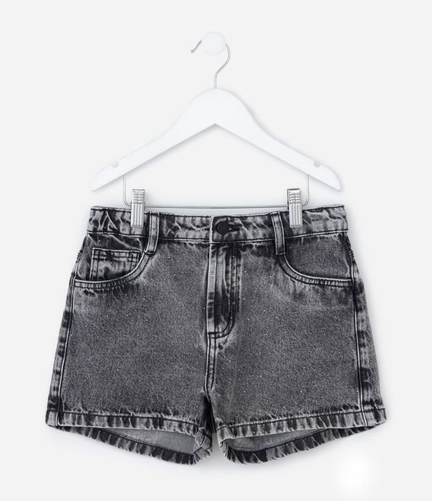 Short Infantil en Jeans con Aplicación de Brillos - Talle 5 a 14 años