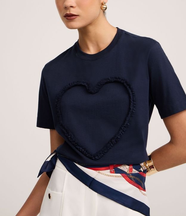 Remera en Algodón con Volado de Corazón 5