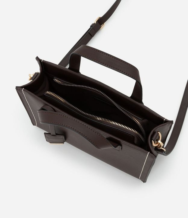 Cartera Satchel Mediana con Asa Larga y detalles Metalizados 6