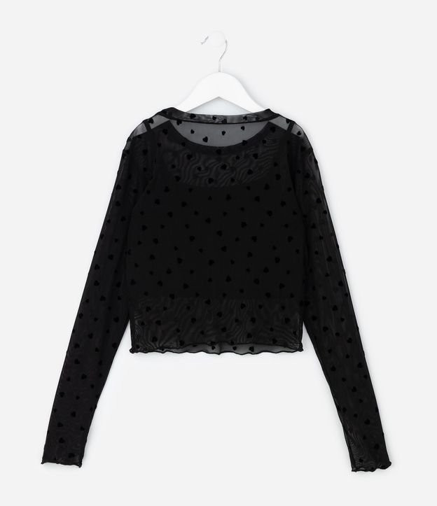 Remera Infantil en Tule con Corazones y Musculosa Interna – Talle 5 A 14 años 3