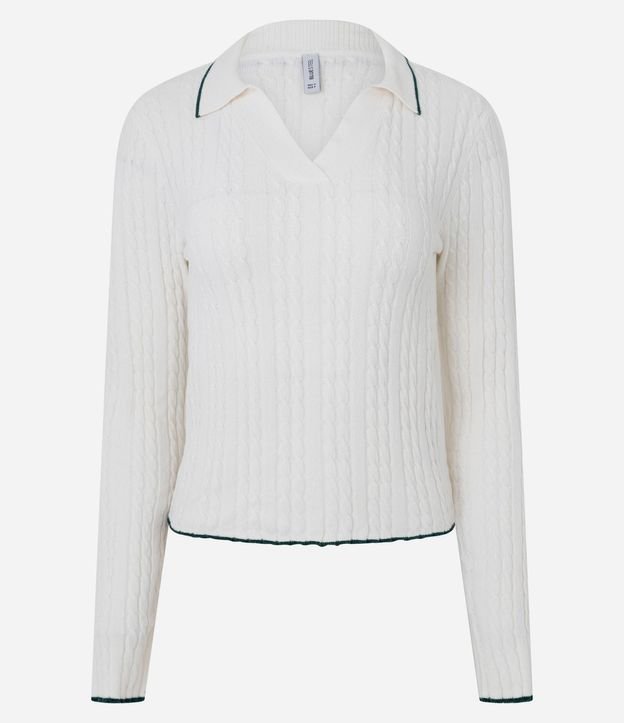 Blusa Femenina Slim en Tricot con Cuello Polo 5