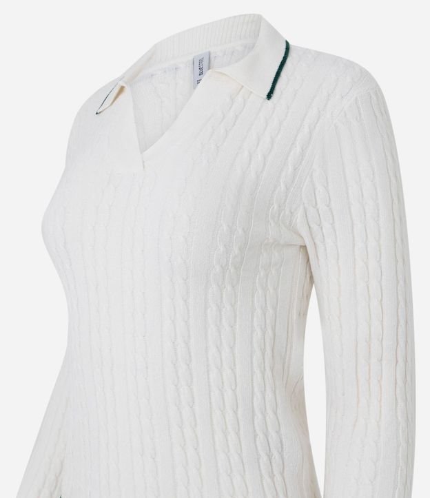 Blusa Femenina Slim en Tricot con Cuello Polo 6