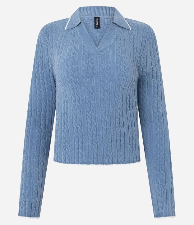 Blusa Femenina Slim en Tricot con Cuello Polo 5