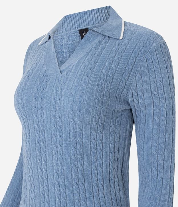 Blusa Femenina Slim en Tricot con Cuello Polo 6