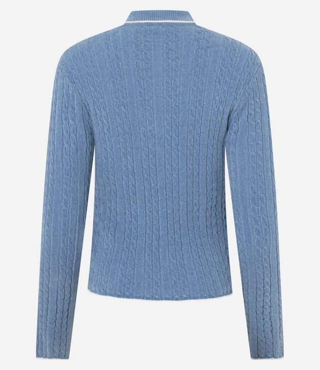 Blusa Femenina Slim en Tricot con Cuello Polo 7