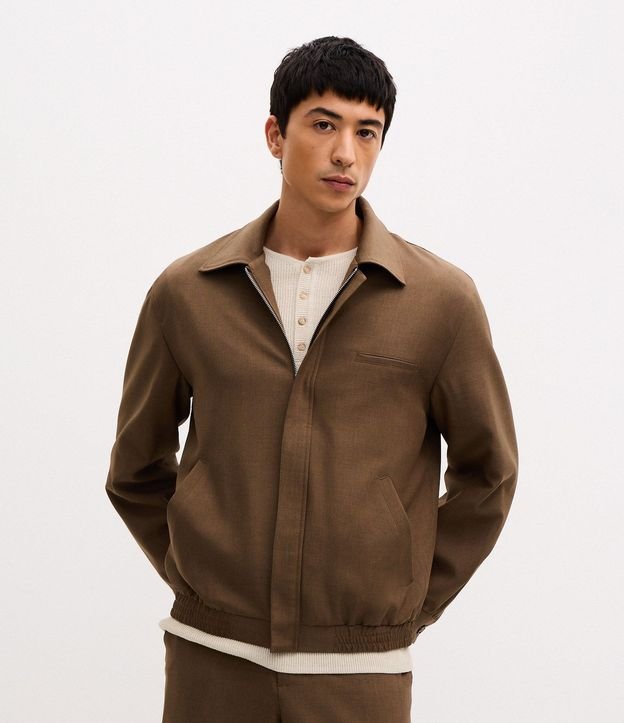 Campera en Sarga Cuadriculada 1