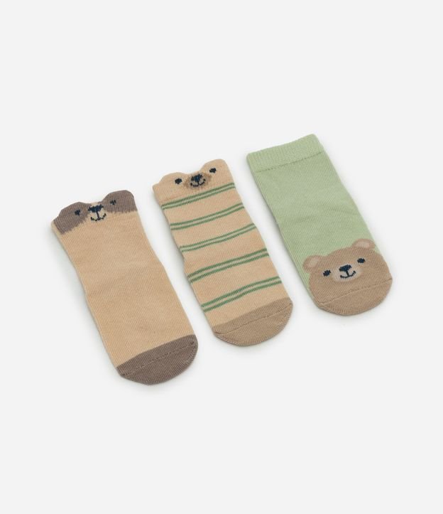 Kit 03 Medias Infantiles en Algodón con Animalitos – Talle RN a 12 Meses