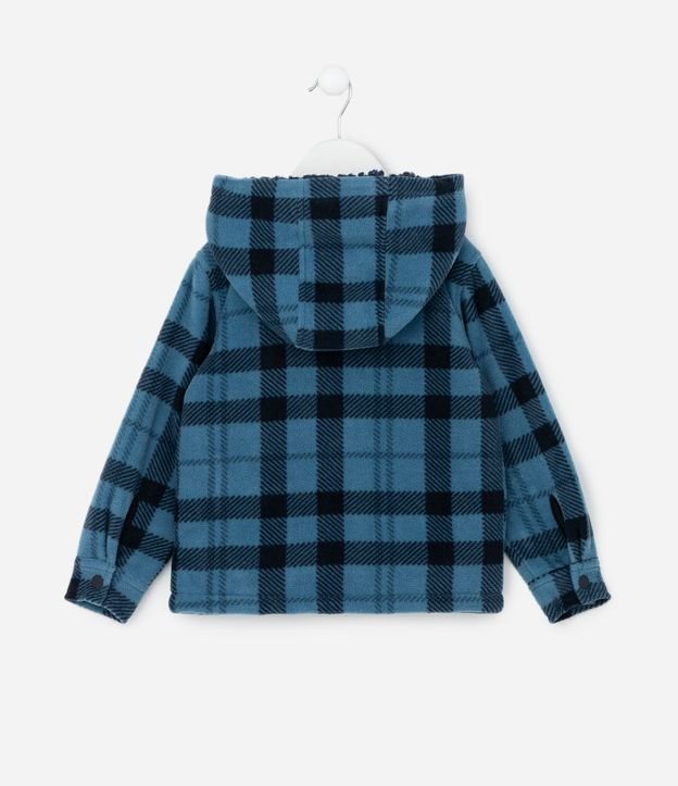 Campera Infantil en Sherpa de Cuadros con Capucha – Talle 1 a 6 años 3