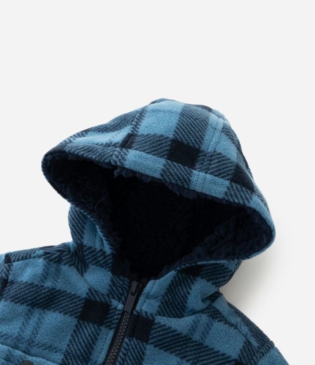 Campera Infantil en Sherpa de Cuadros con Capucha – Talle 1 a 6 años 5