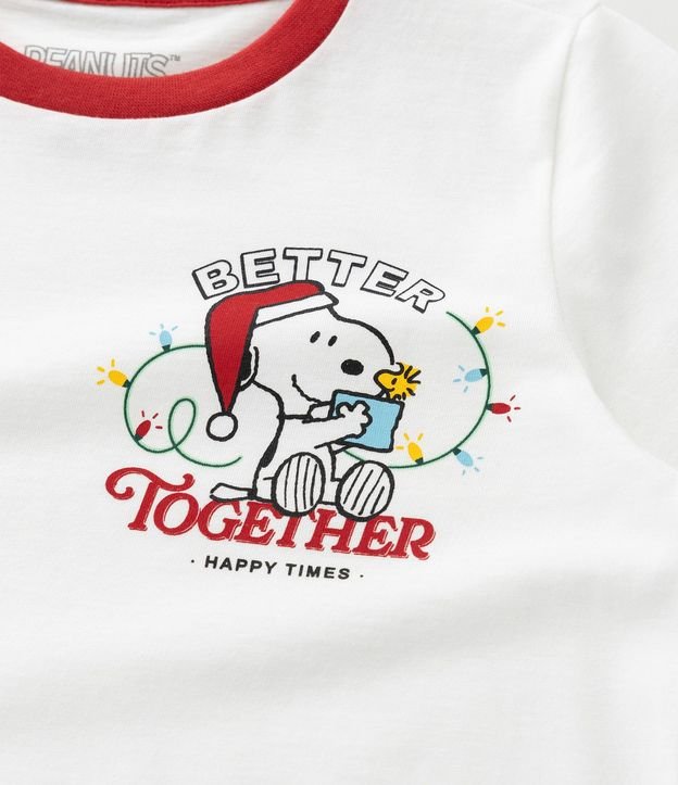 Pijama corto Infantil con Estampa de Cuadros de Natal Snoopy - Talle 2 a 14 años 10