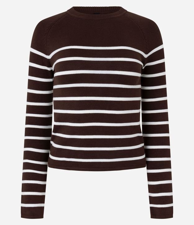 Blusa en Punto con Sisa Raglán y Rayas