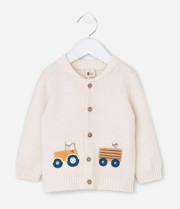 Cardigan Infantil Punto con Bordado de Animales – Talle 0 a 18 Meses 3