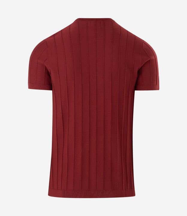 Remera Slim en Viscosa con Textura de Rayas y Manga Corta 6