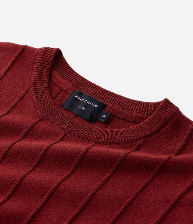 Remera Slim en Viscosa con Textura de Rayas y Manga Corta 10