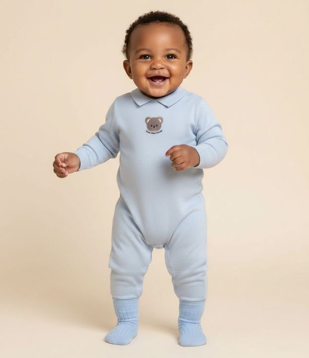Mono Infantil en Punto con Bordado de Oso – Talle RN a 12 Meses 1