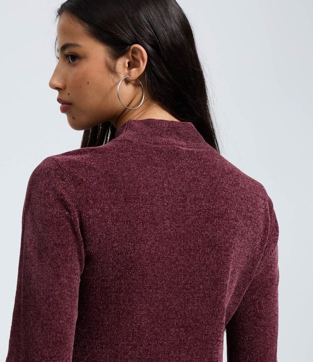 Blusa Manga Larga en Chenille con Cuello Alto 4