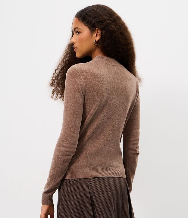 Blusa Manga Larga en Chenille con Cuello Alto 4