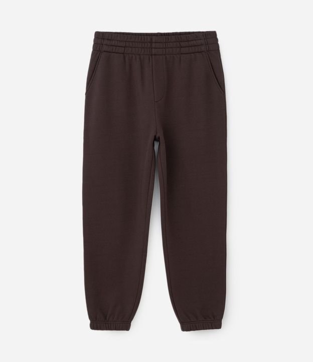 Pantalón Jogger en Algodón con Felpa y Puño Ajustado 5