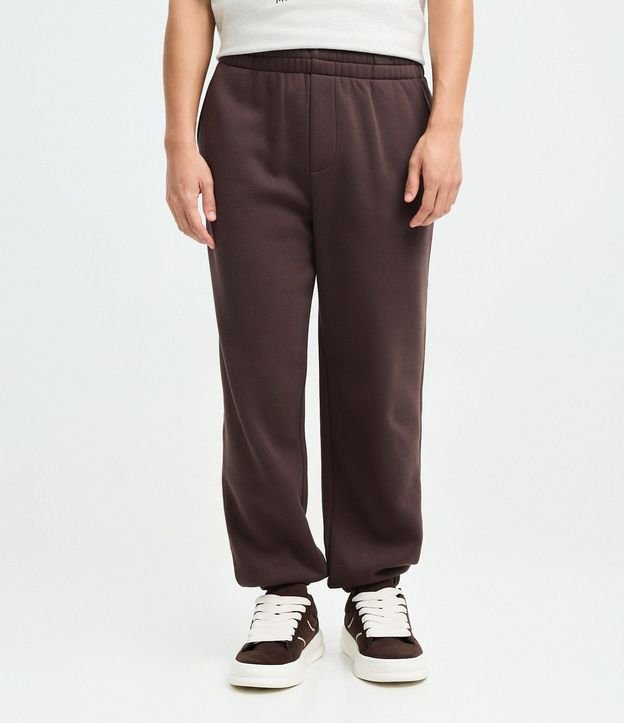 Pantalón Jogger en Algodón con Felpa y Puño Ajustado 2