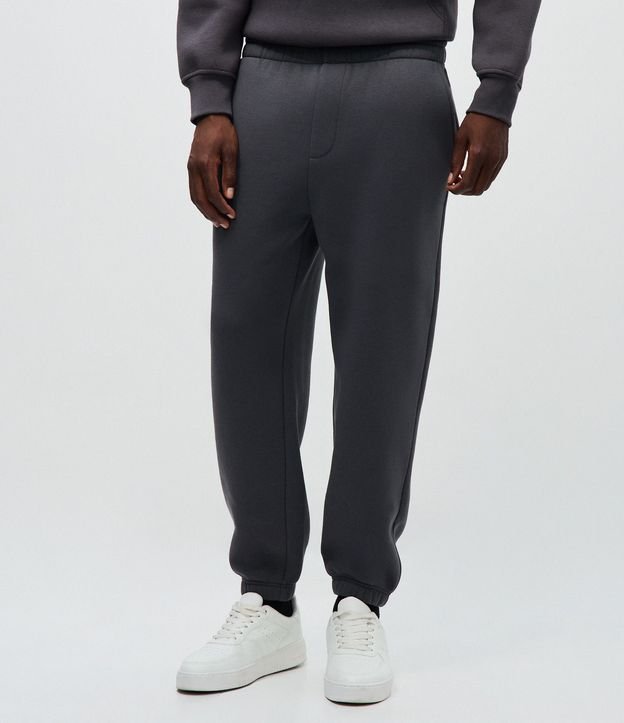 Pantalón Jogger en Algodón con Felpa y Puño Ajustado 2
