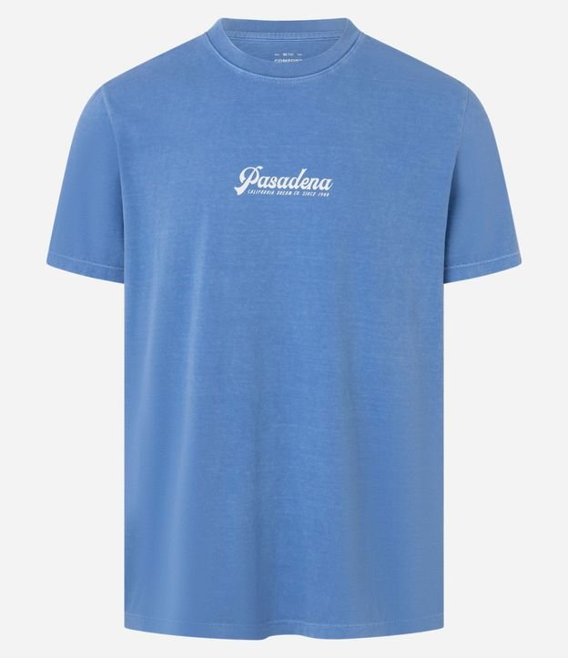 Remera Comfort en Algodón con Estampa Lettering Pasadena Desteñida 4