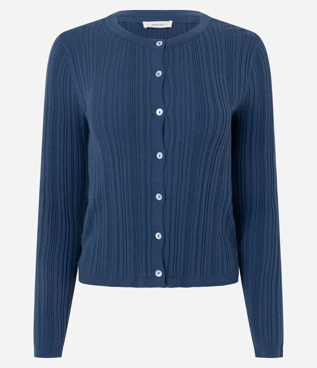 Cardigan Básico Ajustado en Punto Canelado 2