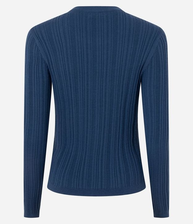 Cardigan Básico Ajustado en Punto Canelado 4
