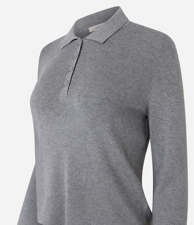 Blusa Manga Larga en Punto con Cuello Polo 8