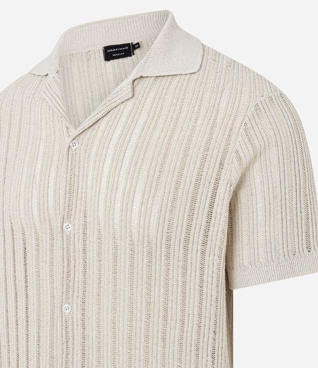 Camisa Regular con Textura Rectilínea 7
