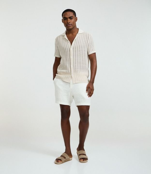 Camisa Regular con Textura Rectilínea 2