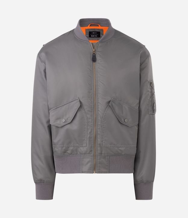 Campera Bomber Lisa con Bolsillos Delanteros 5
