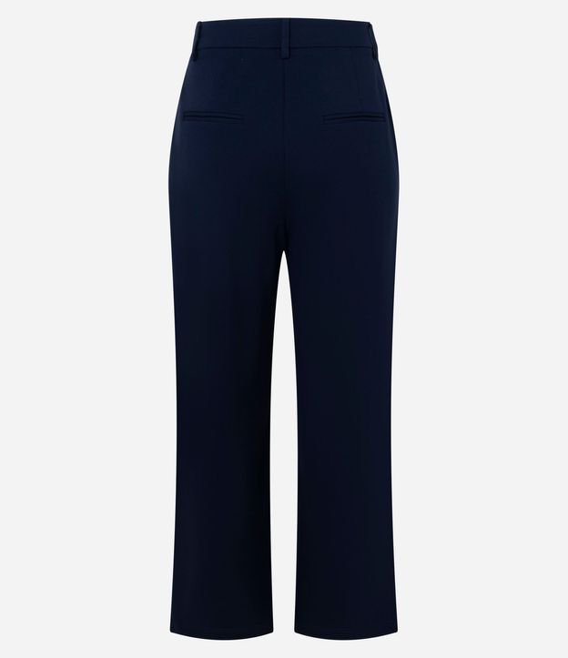 Pantalón Recto en Punto Roma con Pliegues 6