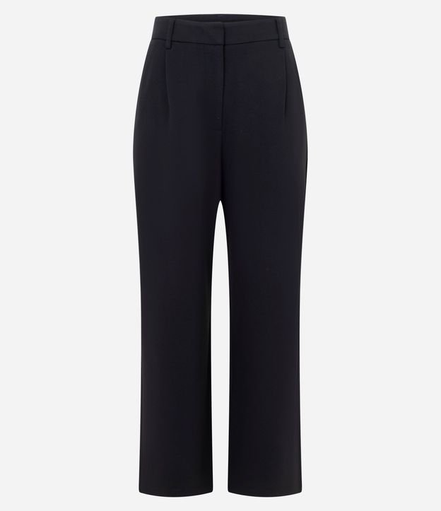 Pantalón Recto en Punto Roma con Pliegues 7