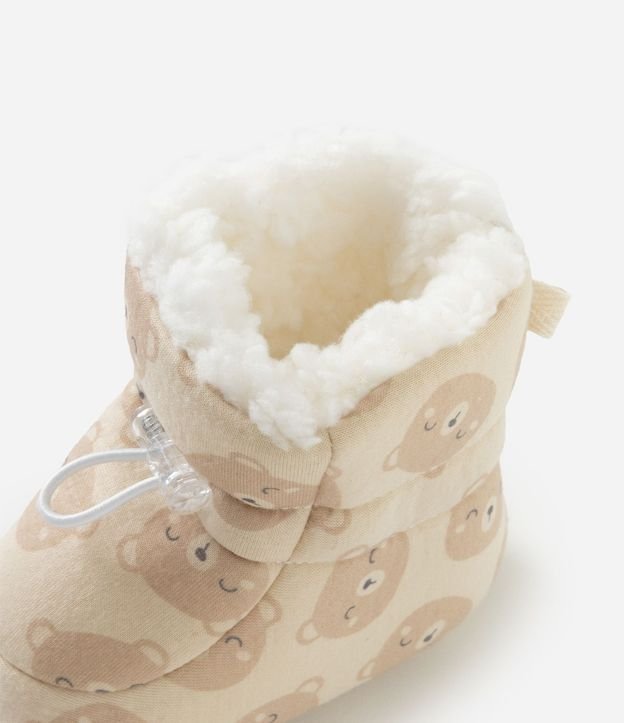 Pantufla Bota Acolchonada con Estampa de Ositos - Talle 0 A 12 Meses 4