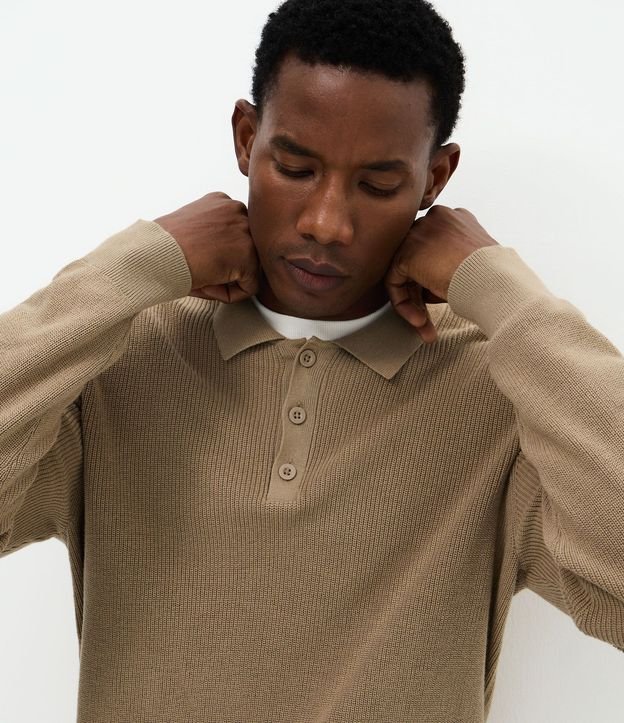 Suéter Texturizado con Cuello Polo 2