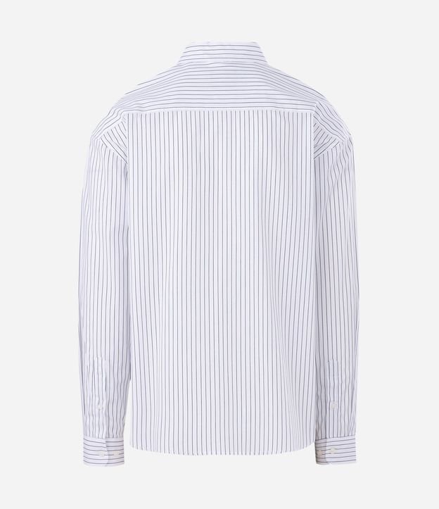 Camisa Manga Larga en Algodón Rayada con Lettering Anarchy 6